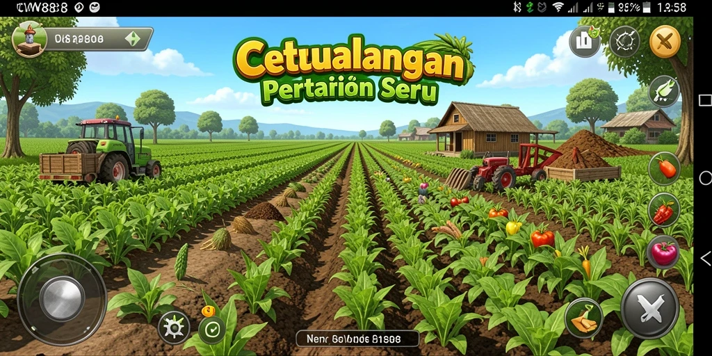 Screenshot CW8888 menampilkan aktivitas pertanian yang seru dan warna-warni.