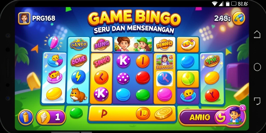 Tampilan gameplay seru PRG168 dengan fitur Bingo interaktif.