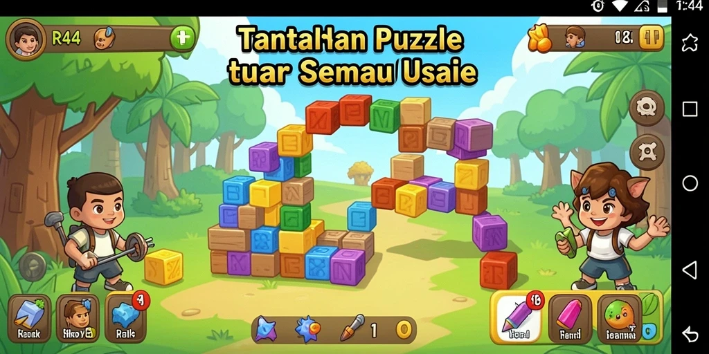 Screenshot RR44 menampilkan gameplay Puzzle yang menantang dan menarik.