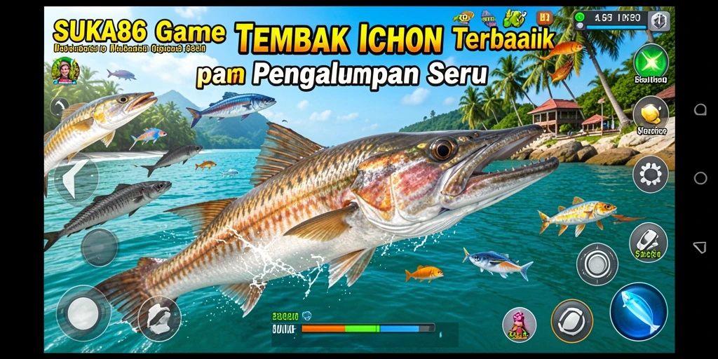 Screenshot utama dari gameplay seru game Tembak Ikan SUKA86.