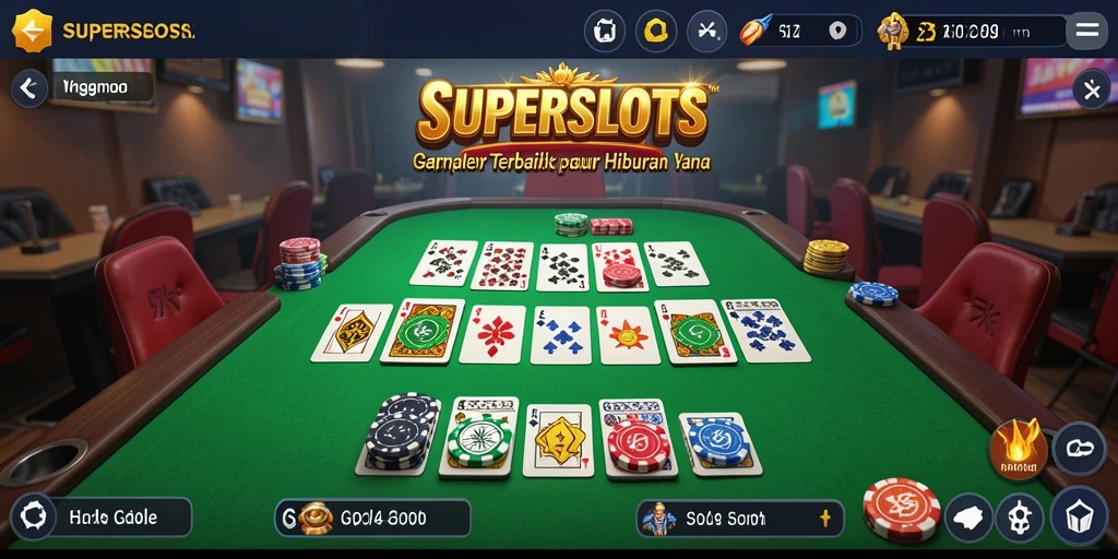 Tampilan gameplay Gaple yang menarik dan interaktif dari SUPERSLOTS.